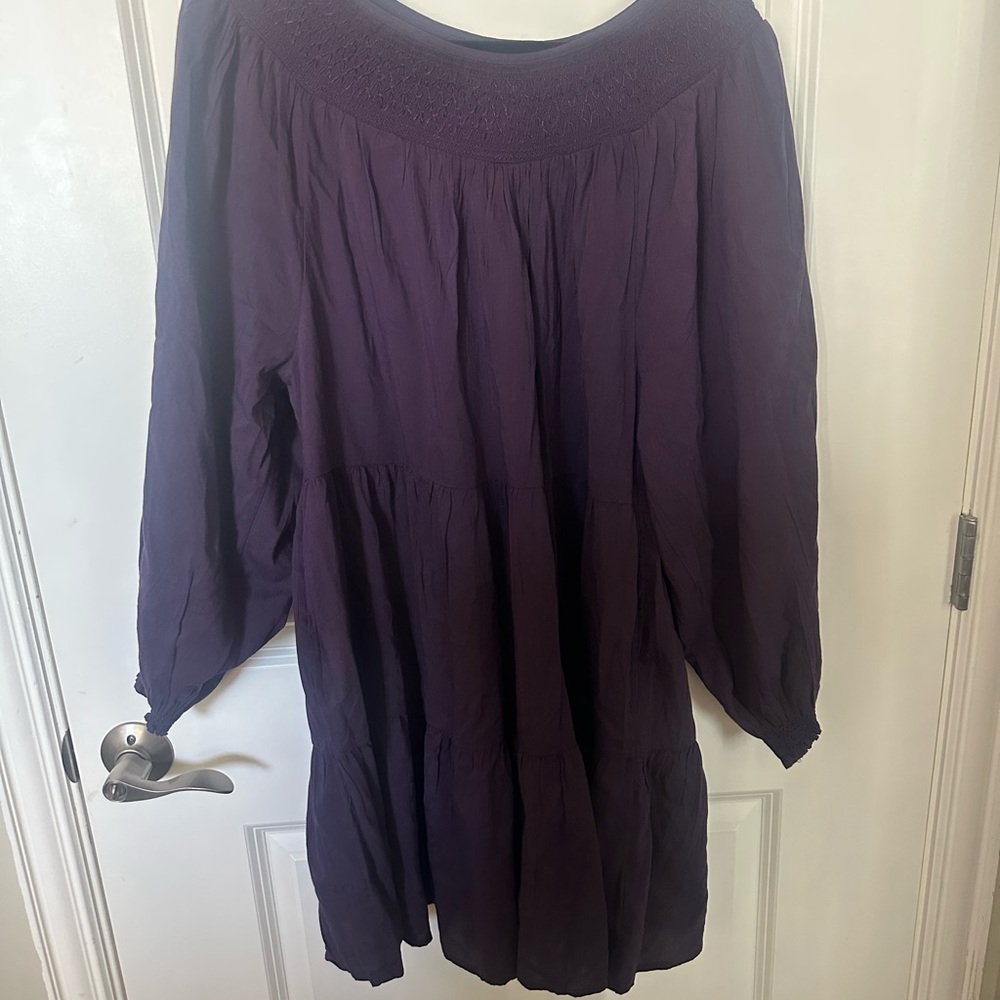 Purple Long Sleeve Dress